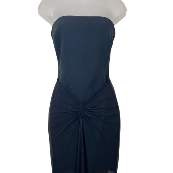 David Koma Strapless Illusion Gown Black Stretch Evening Formal - Picture 14 of 15